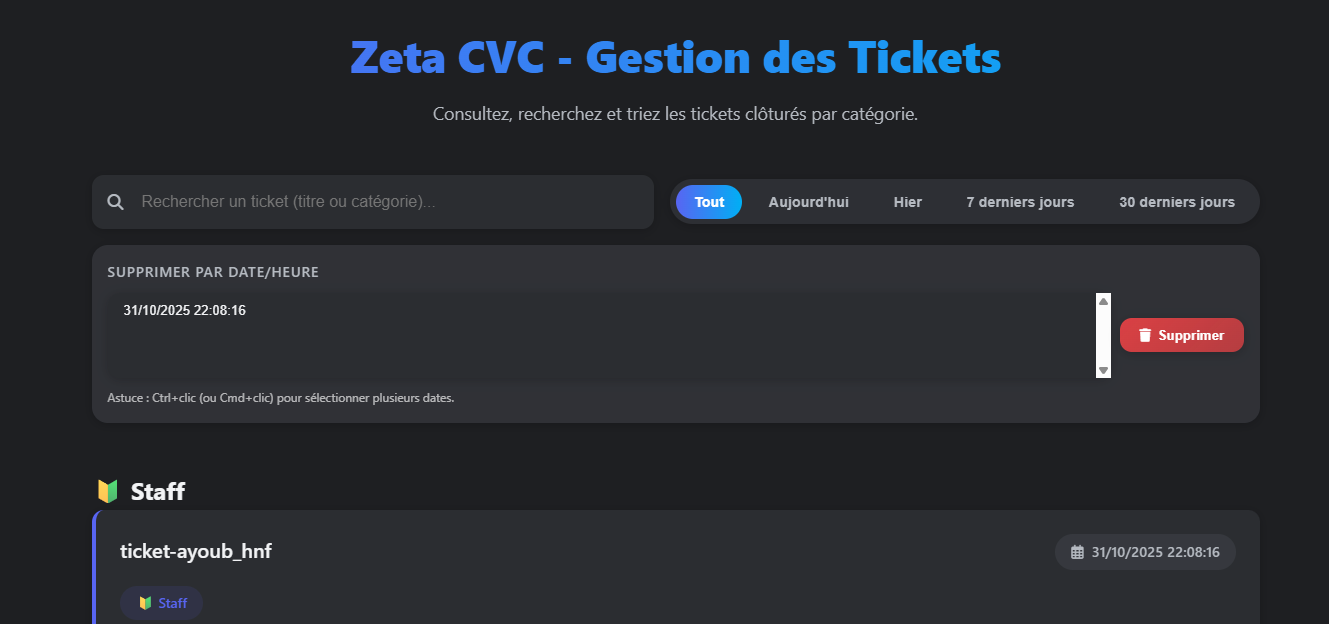 Interface autour d’un serveur Discord